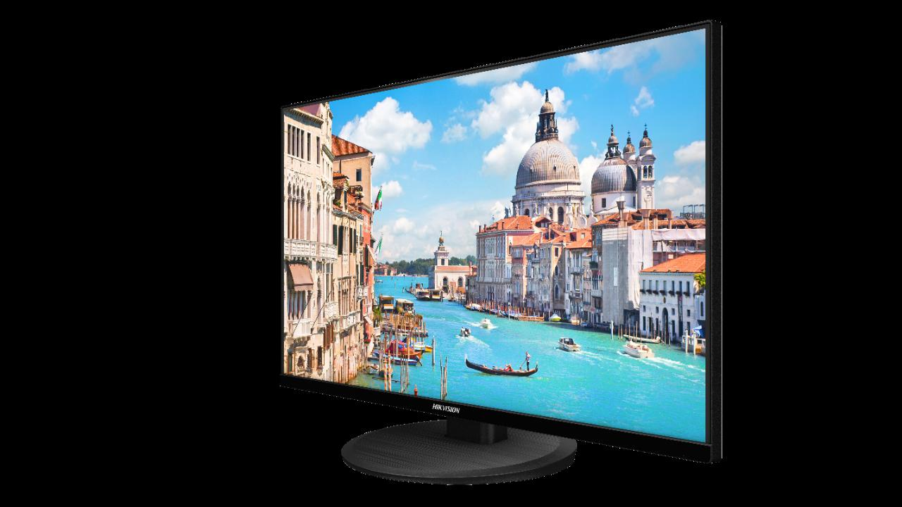 Monitor Hikvision DS-D5027UCLED 27" 4K, LED Backlight, rezolutie:3840× 2160@60Hz, Wide view: Horizontal/vertical 178 grade, timp de rapsuns: 14ms, luminozitate: 350 cd/m*2, contrast: 1000:1, interfate: HDMI 2.0 x 1, DP x 1, Audio input x 1; Loudspeaker: