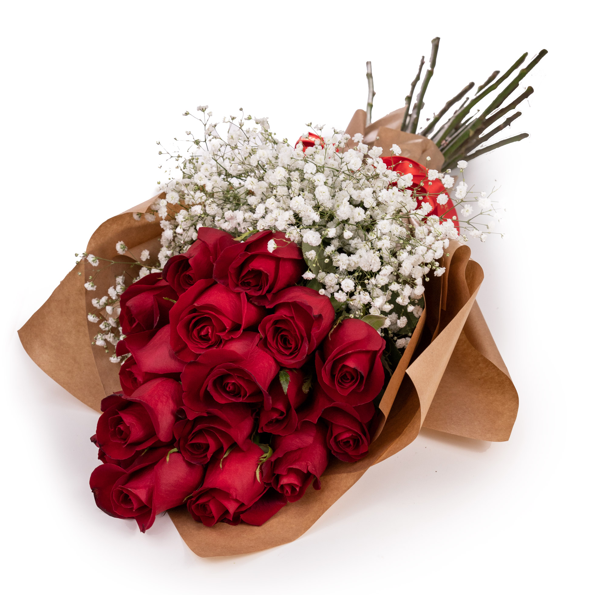 Buchet foarte romantic trandafiri rosii
