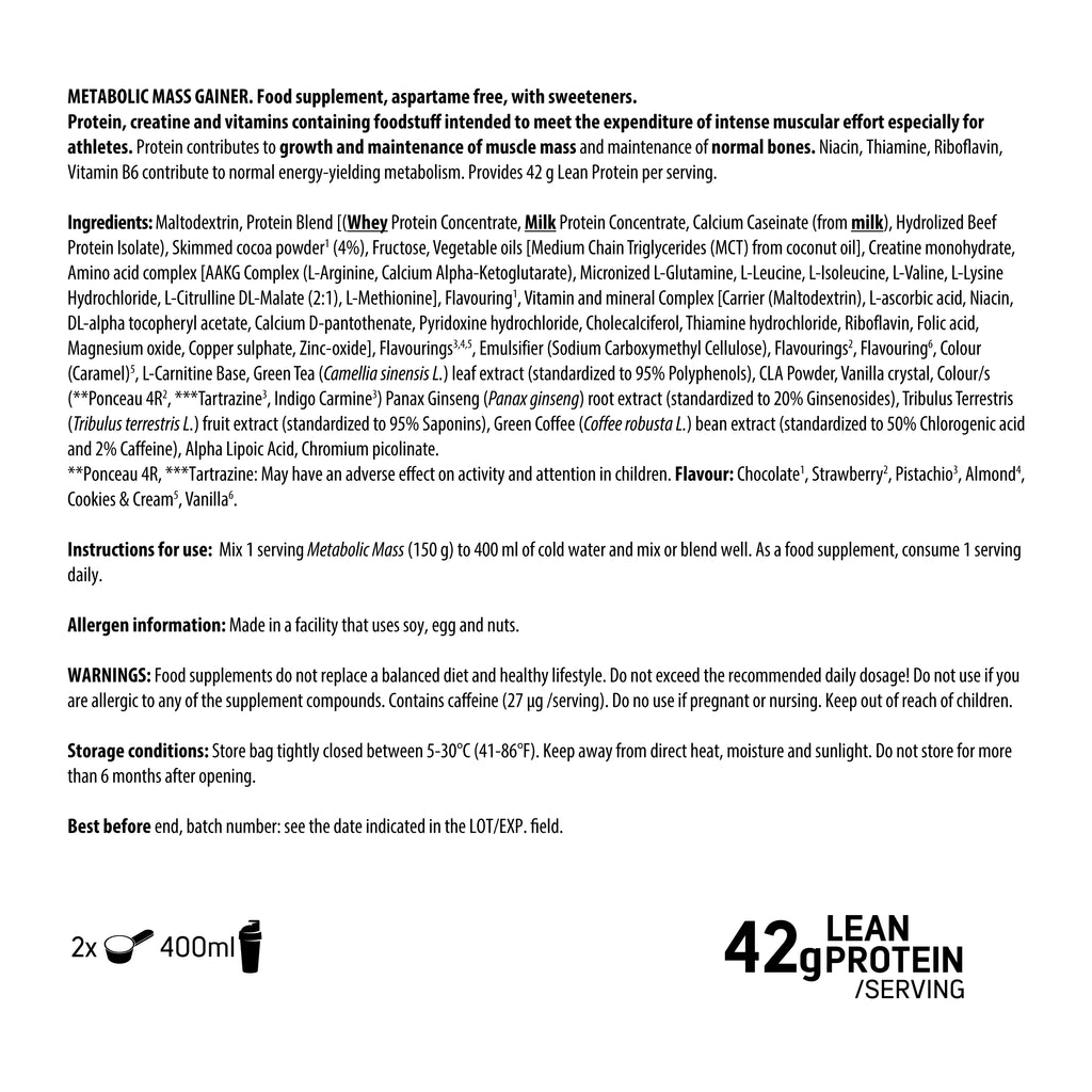 Metabolic Mass Gainer 6kg, Sac - Image 7