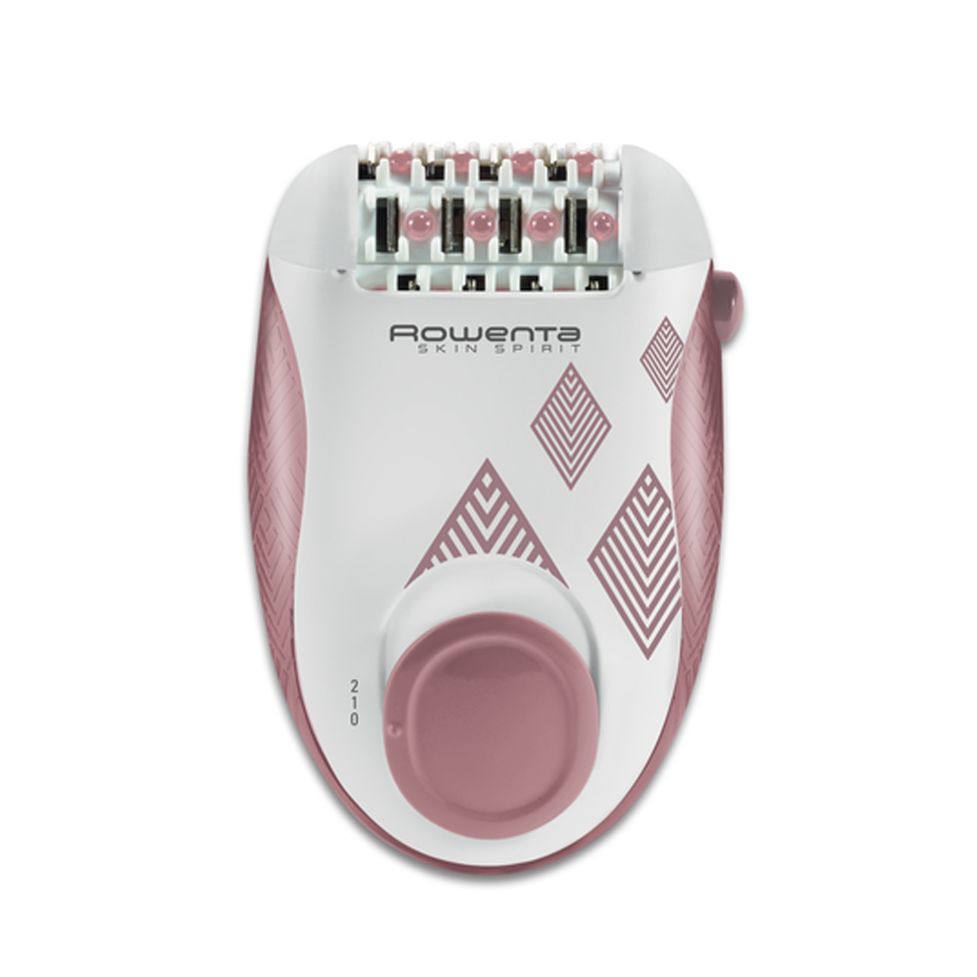 Epilator Rowenta Skin Spirit EP2900F1 2 trepte de viteză 24 pensete sistem de ghidare sistem de masaj cu bile roz