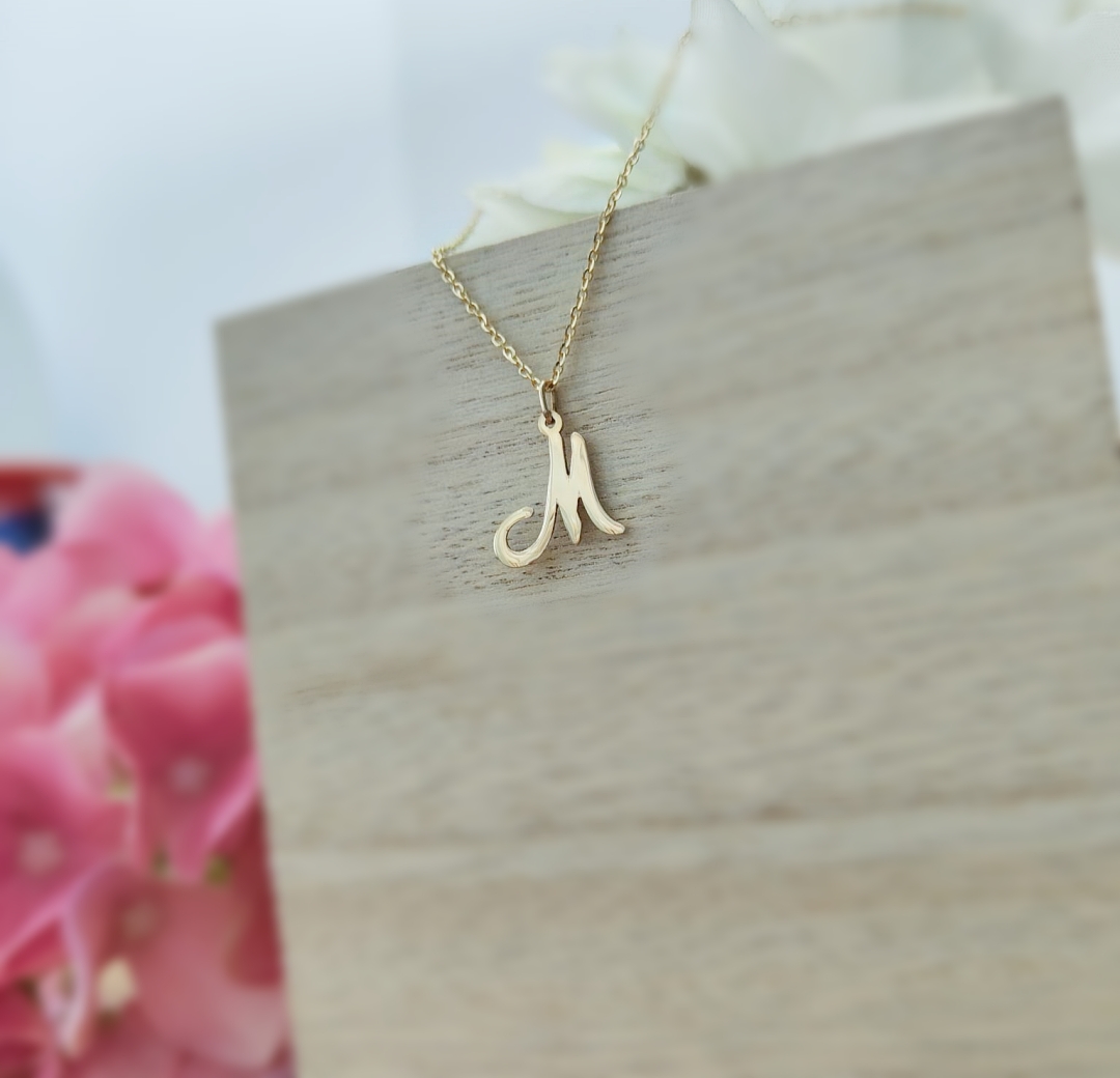 Lantisor personalizat cu litera sau cifra aur galben, alb sau roze 14K Rubinul - Image 5
