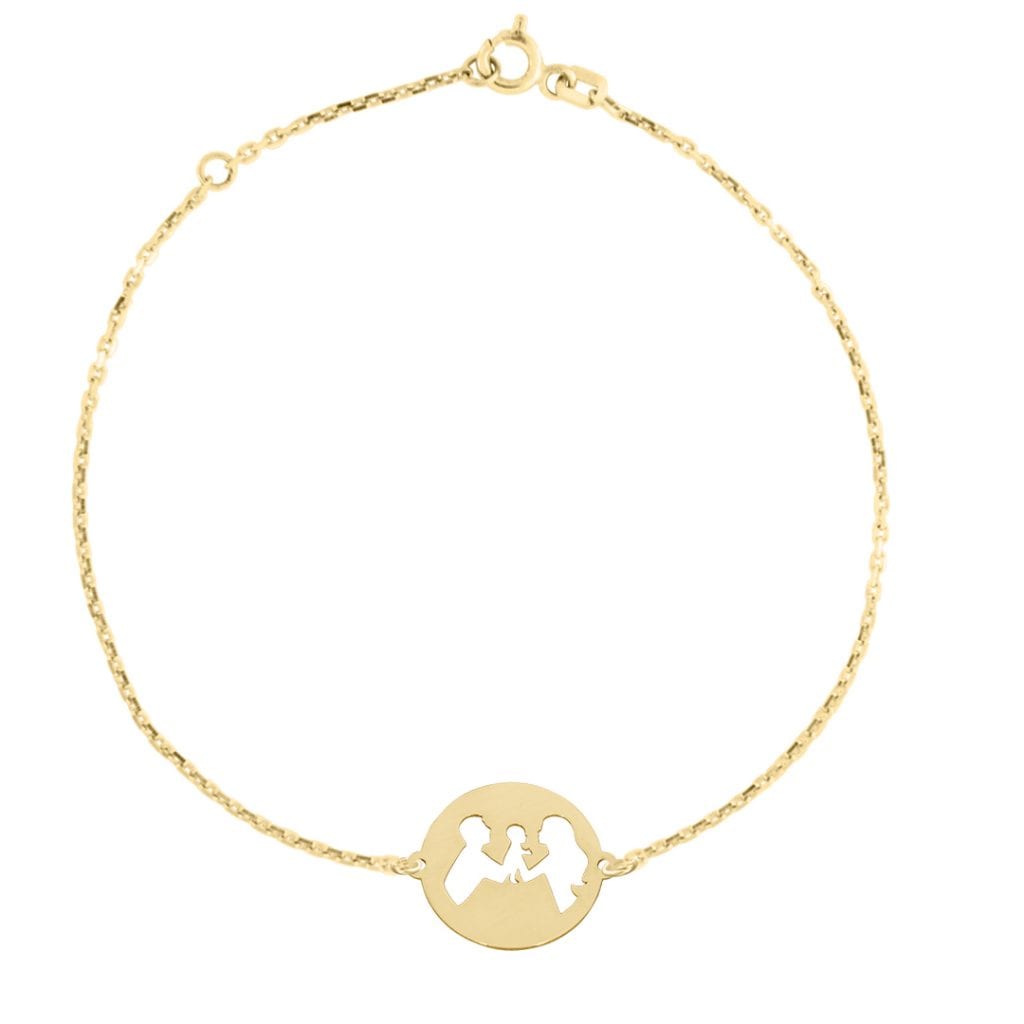 Bratara lant dama familie -mama, tata si bebe – din aur 14K Rubinul - Image 7
