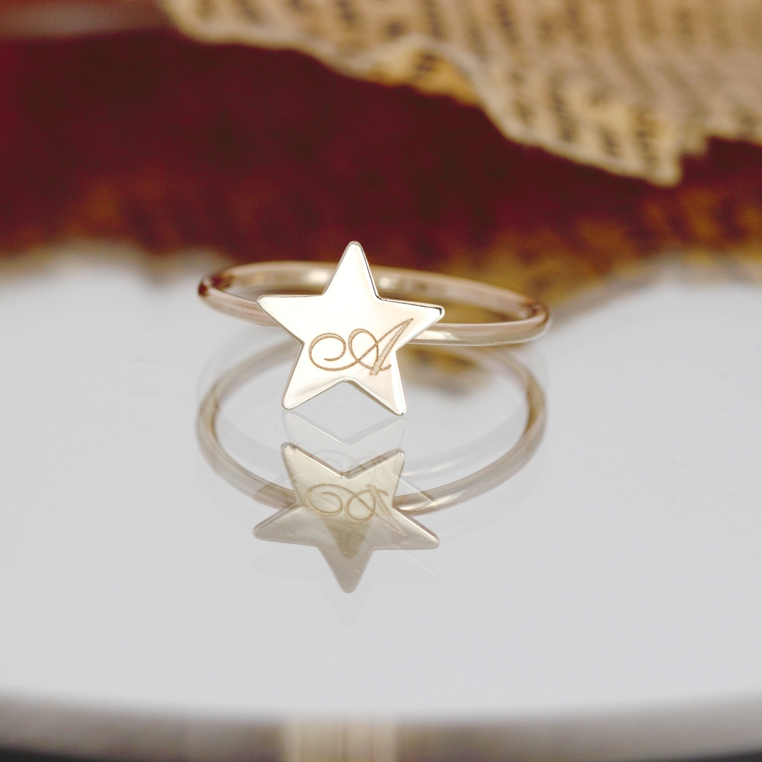 Inel din aur 14K cu model steluta – aur galben, alb sau roze 14K Rubinul - Image 5