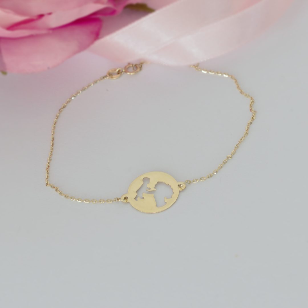 Bratara lant dama cu model mama si bebe – aur galben, alb sau roz 14K Rubinul - Image 2