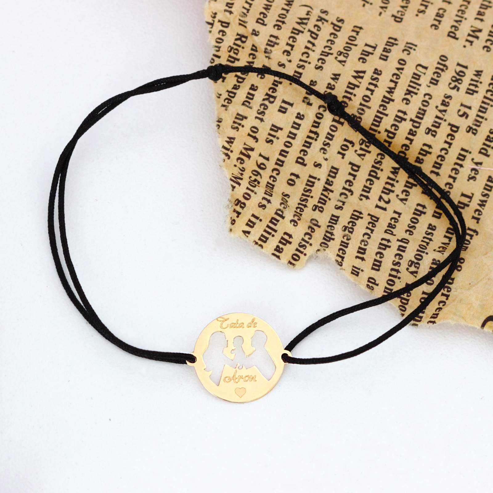 Set bratari familie – pentru mama, tata si bebe – din aur 14K – cu gravura Rubinul - Image 3