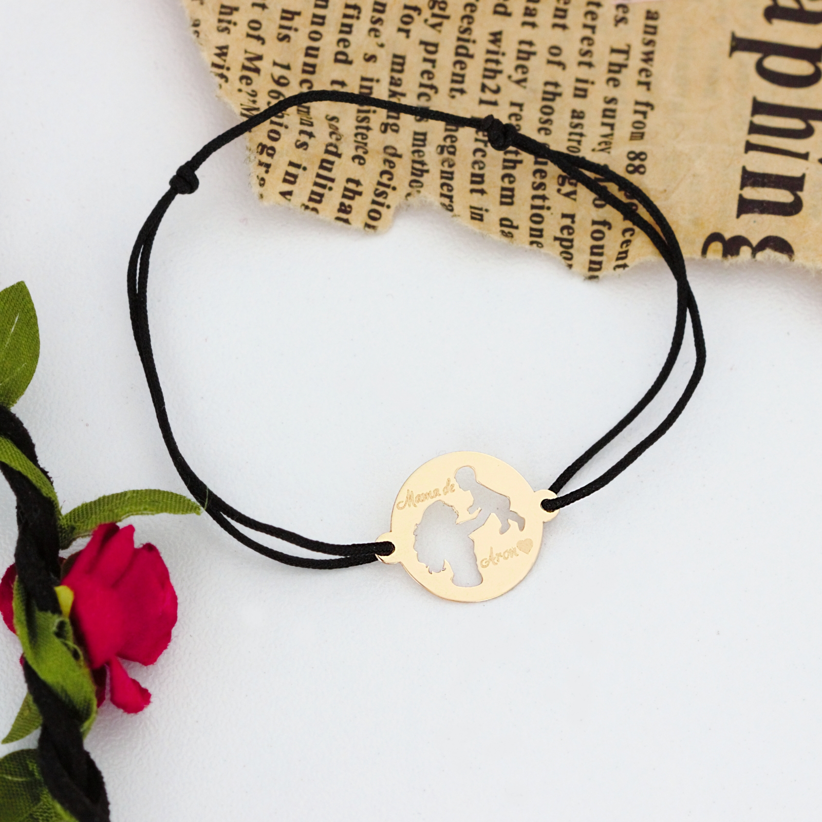 Set bratari familie – pentru mama, tata si bebe – din aur 14K – cu gravura Rubinul - Image 4