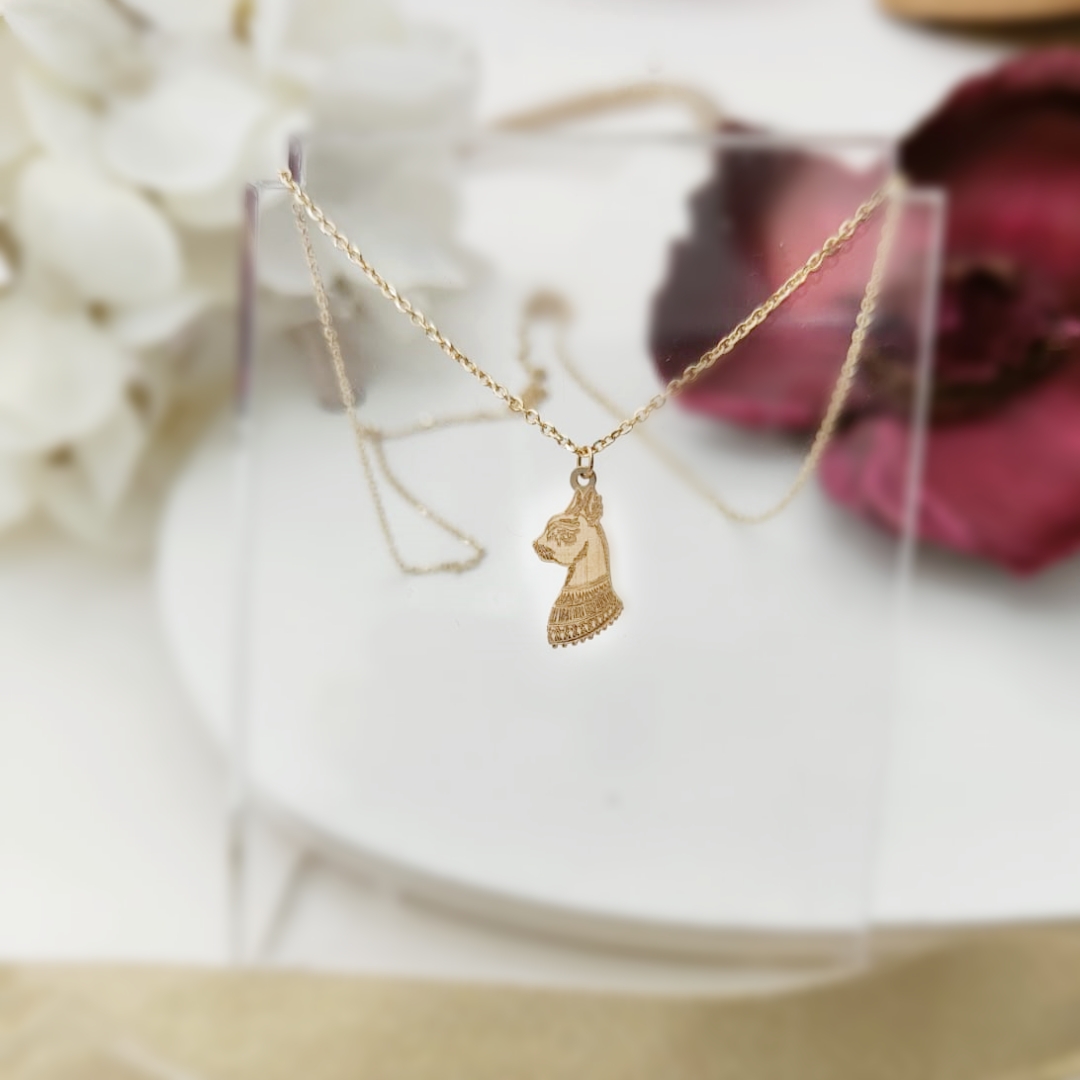 Lantisor cu pisica egipteana sfinx – aur galben alb sau roze 14K Rubinul - Image 5