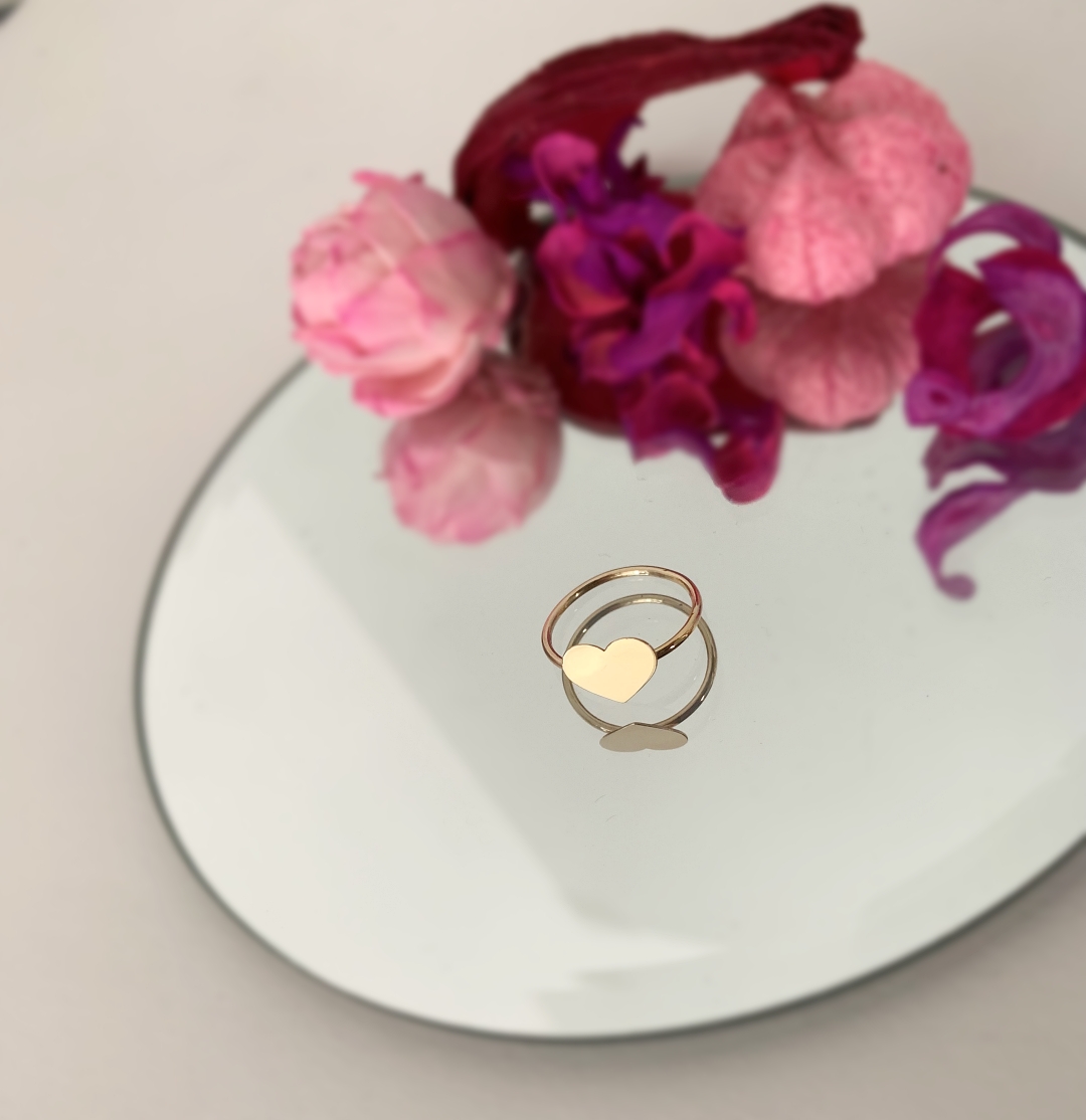 Inel cu model inimioara – aur galben, alb sau roze 14k Rubinul - Image 7