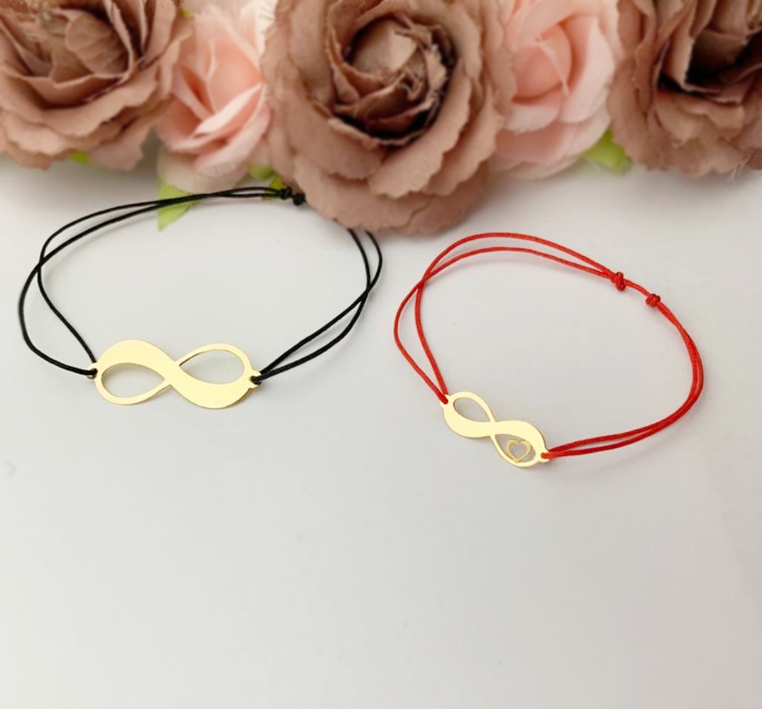 Set bratari cuplu cu infinit – din aur galben alb sau roze 14K Rubinul - Image 7
